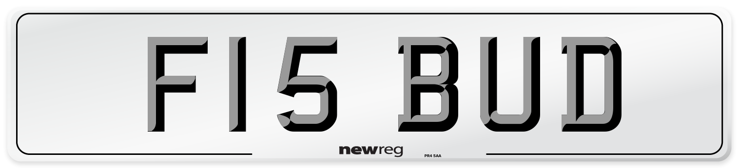 F15 BUD Number Plate from New Reg
